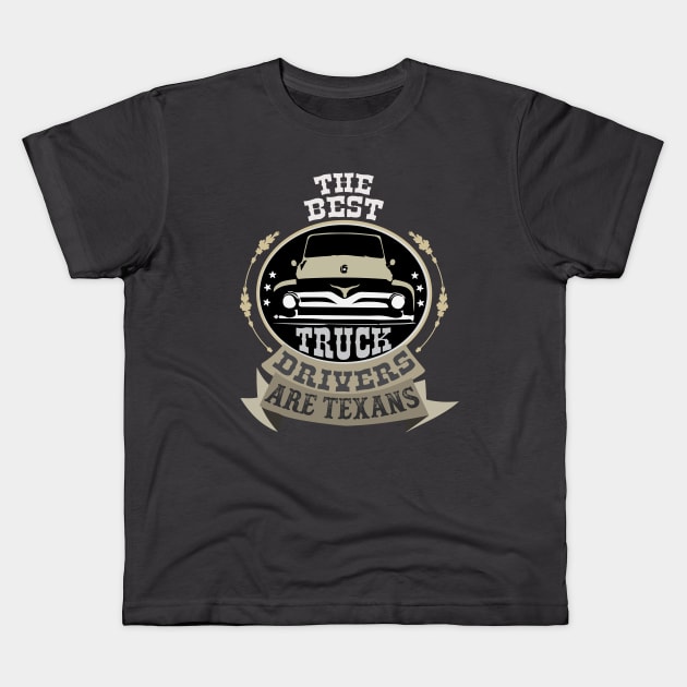 Texas Truck drivers Kids T-Shirt by ArteriaMix